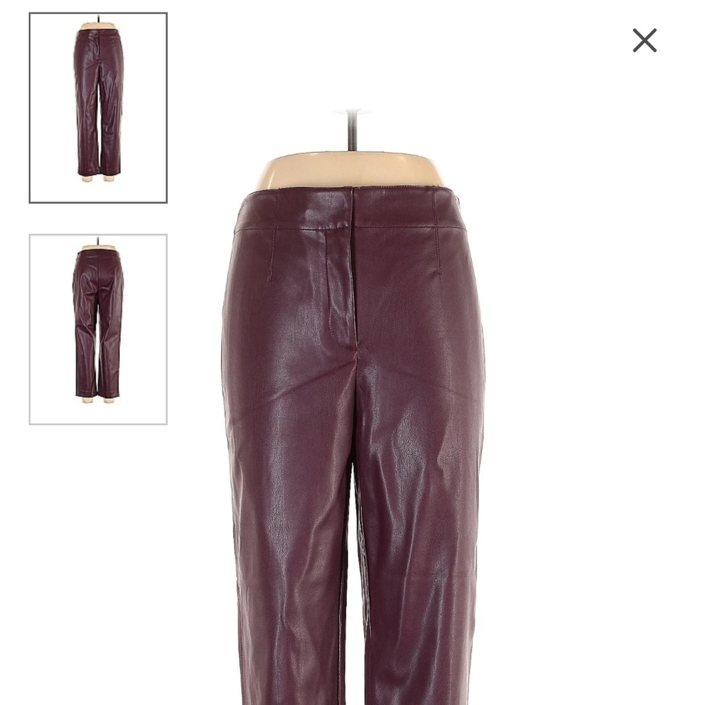 Ann Taylor faux leather pants burgandy